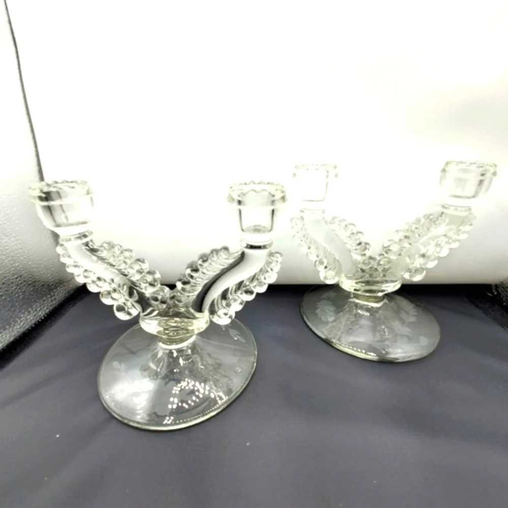 Vintage glass candlestick